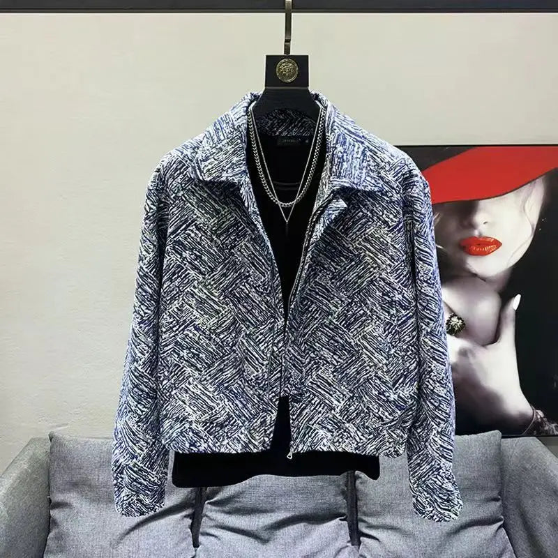 Geometric Printed Single Breasted Jacket