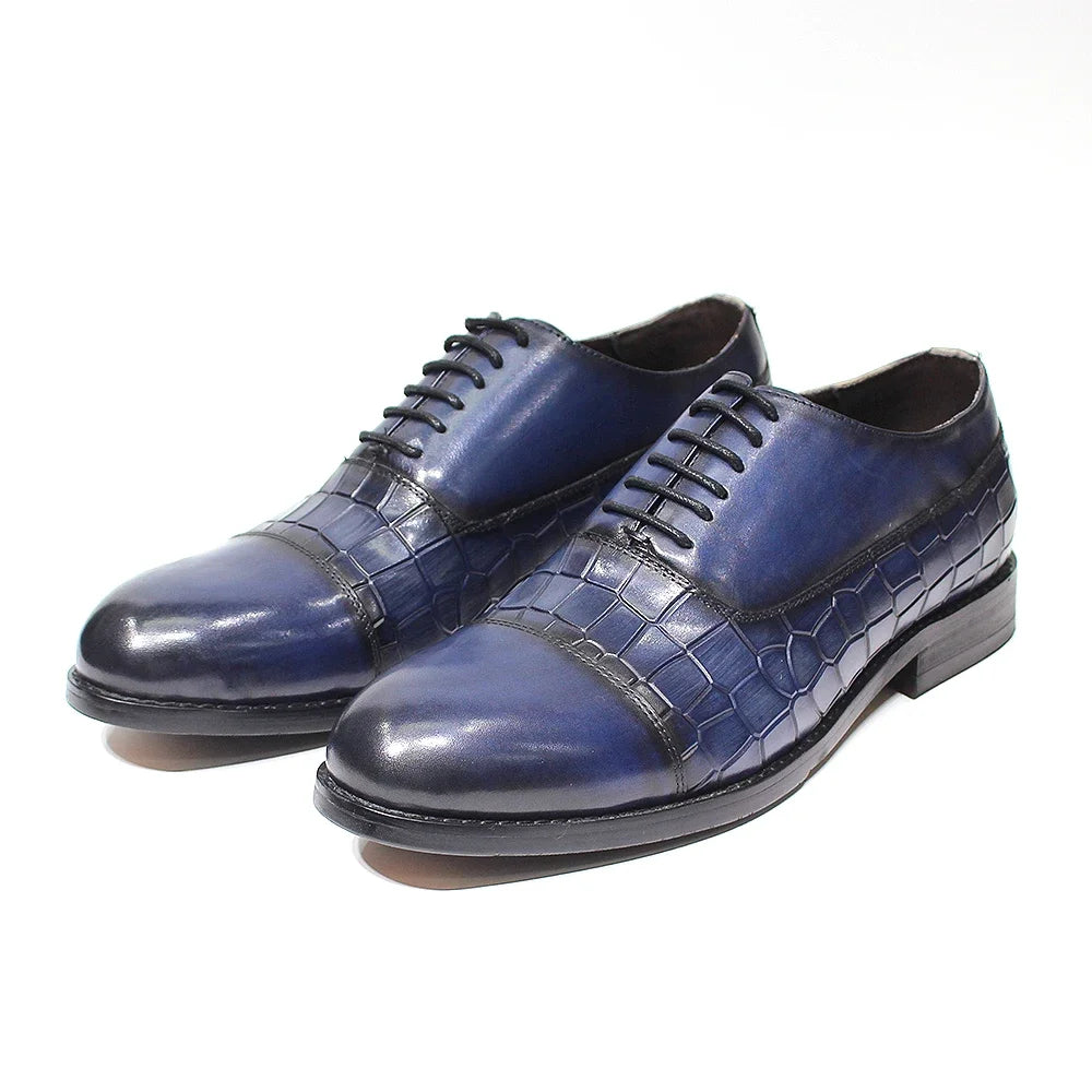 Elegant Pattern Leather Oxford Shoes