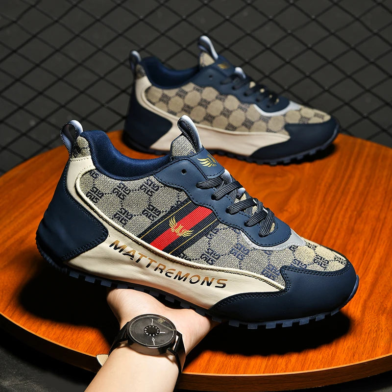 Geometric Pattern Height Increasing Sneakers