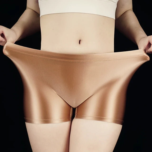 Glossy Oily Elastic Waist Boxer