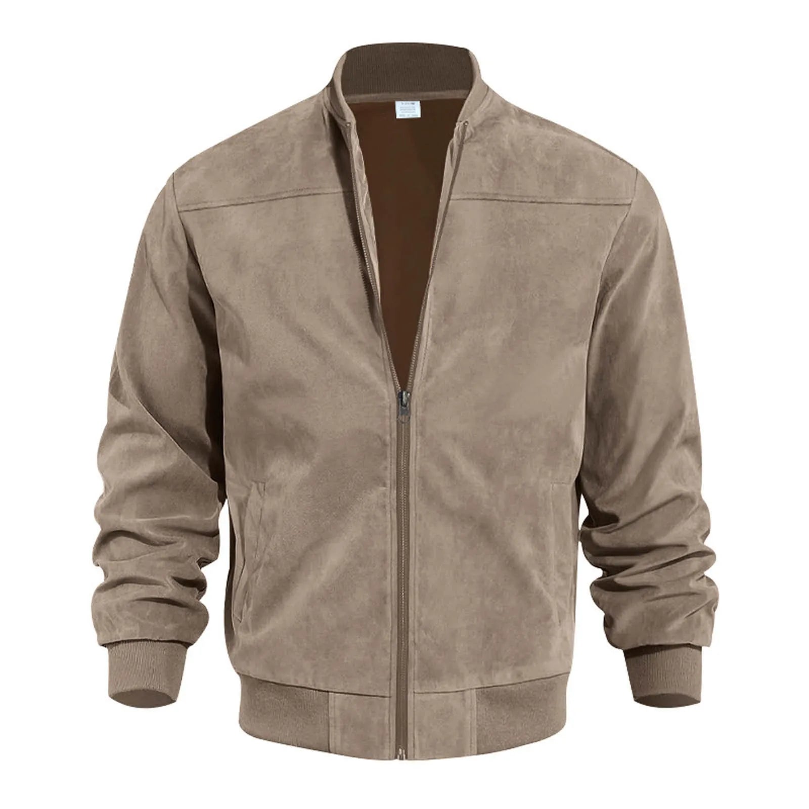 Retro Suede Solid Bomber Jacket