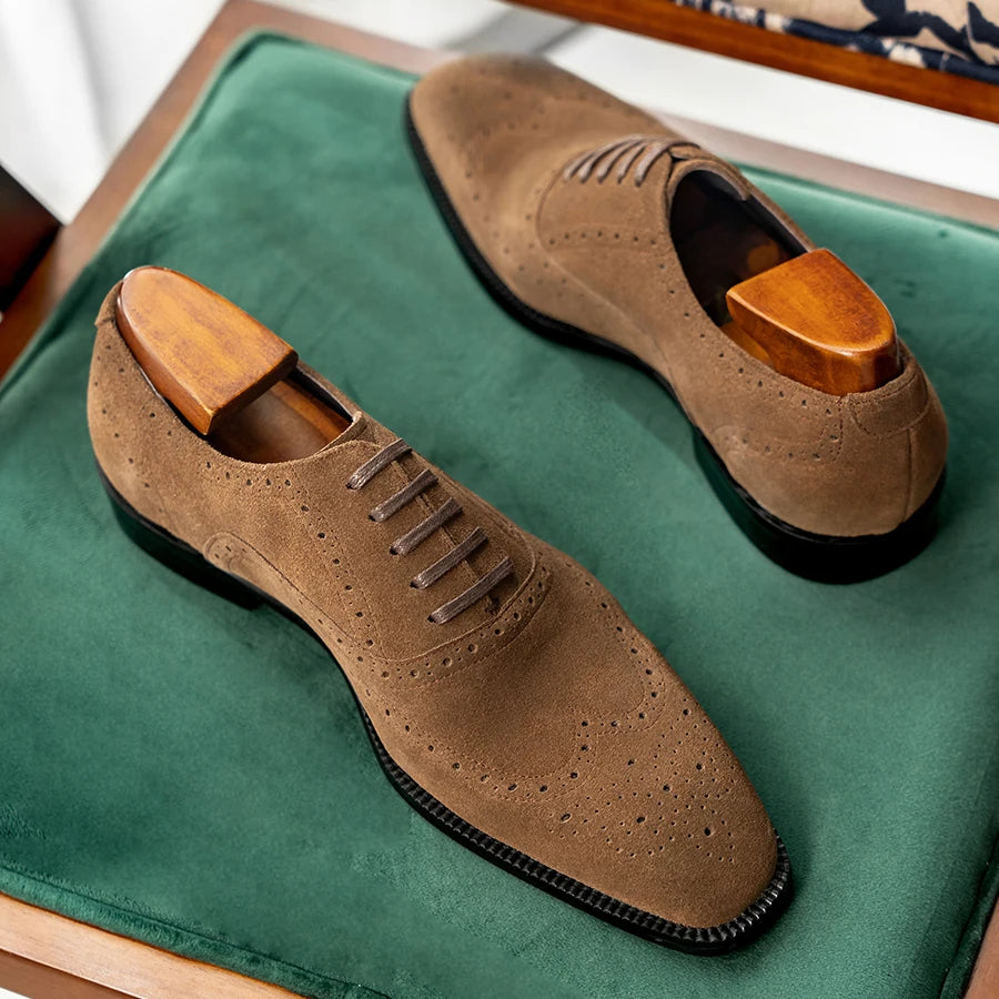 Elegant Men's Suede Oxford Shoes