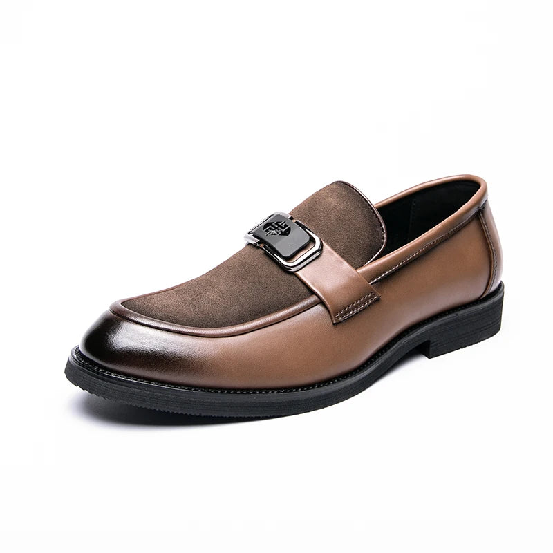 Vintage Refined Buckle Accent Loafers