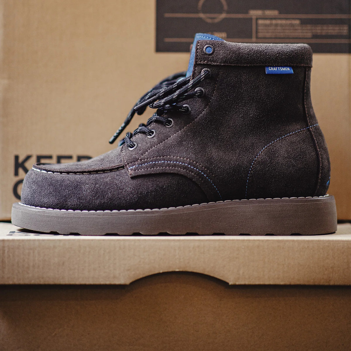 Retro Dark Brown Chunky Work Boots