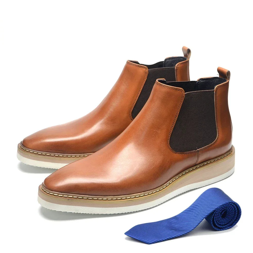 Slip-On Genuine Leather Men's Chelsea Boots