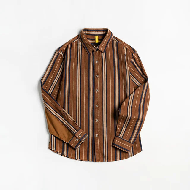 Vintage Vertical Striped Cotton Shirt