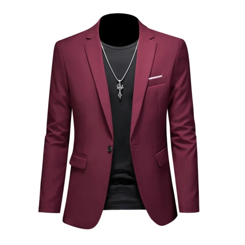 Fashion Solid Business Slim Fit Blazer