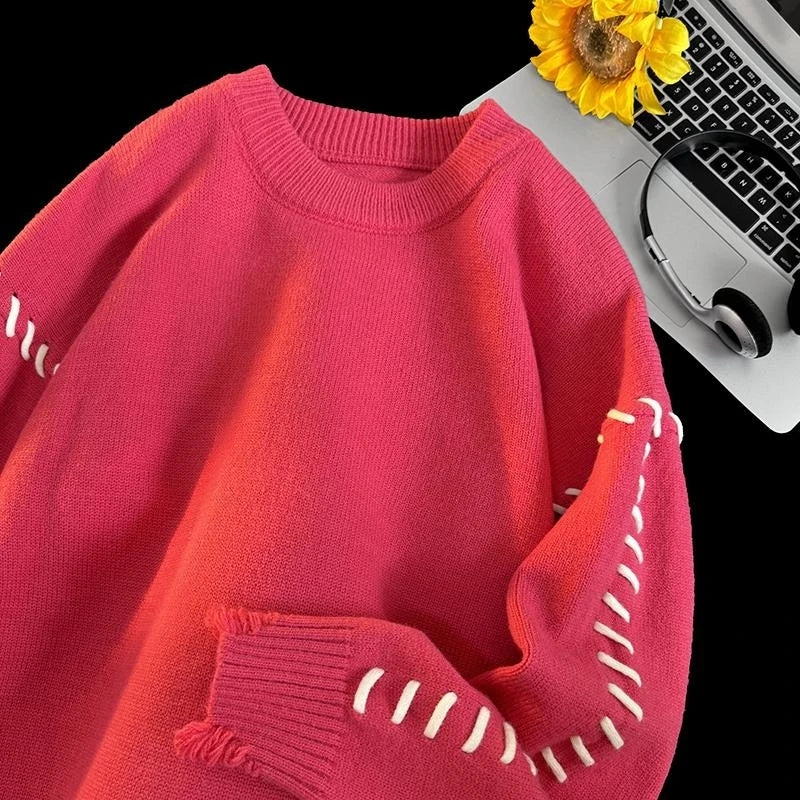 Patchwork Stitches on Sleeve Style Sweater