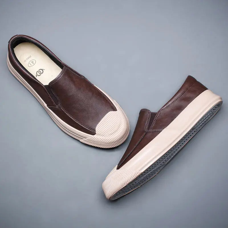 Round-Toe Solid Men's Flat Sneakers