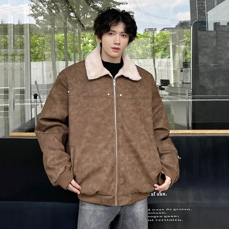 Street Casual Tie-dye Turn-down Jacket