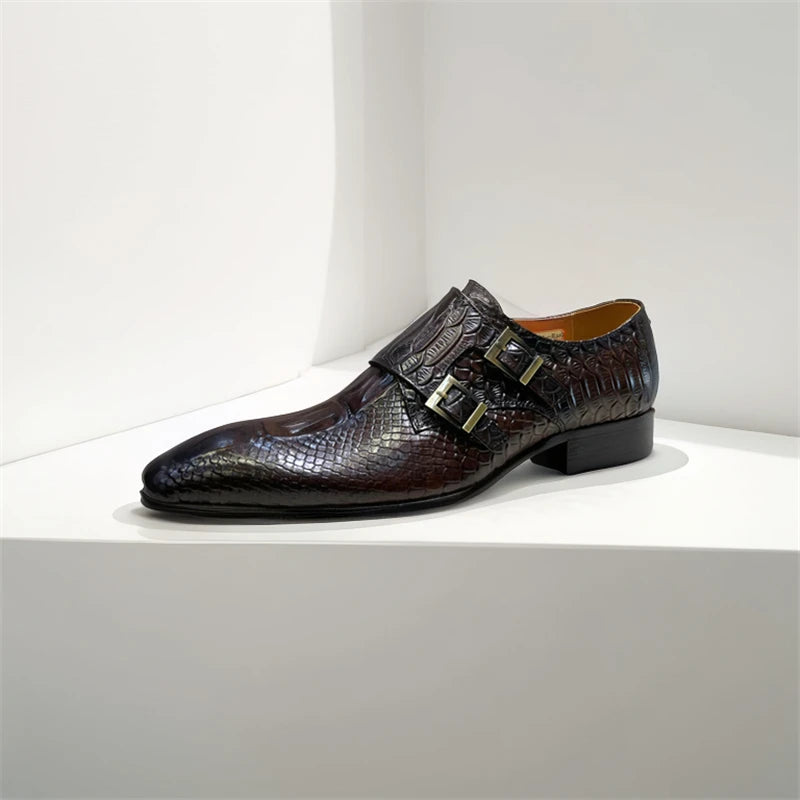 Formal Double Buckle Monk Shoes