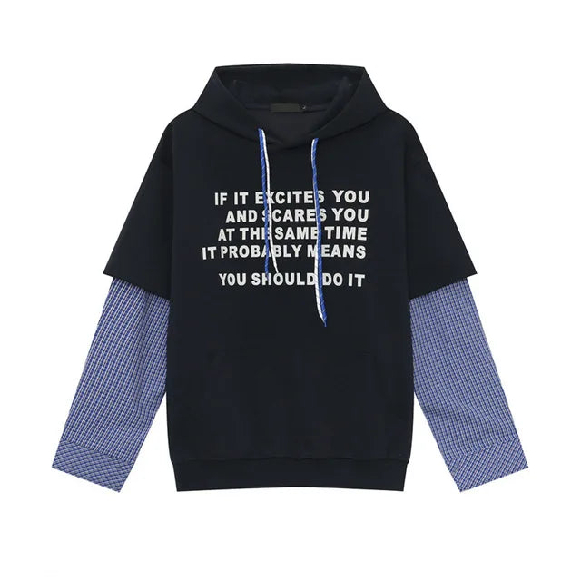 Drawstring Letter Printing Hoodies