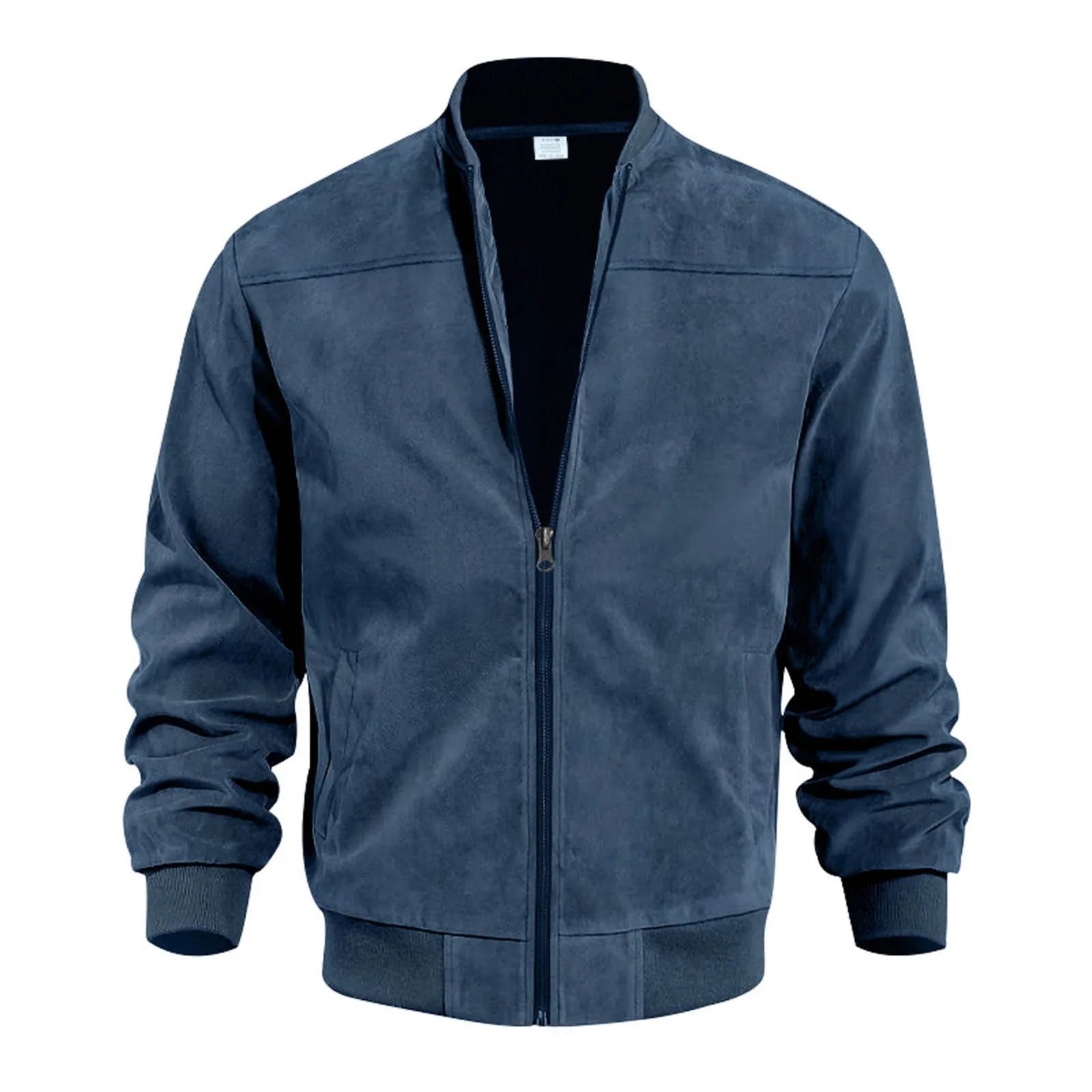 Retro Suede Solid Bomber Jacket