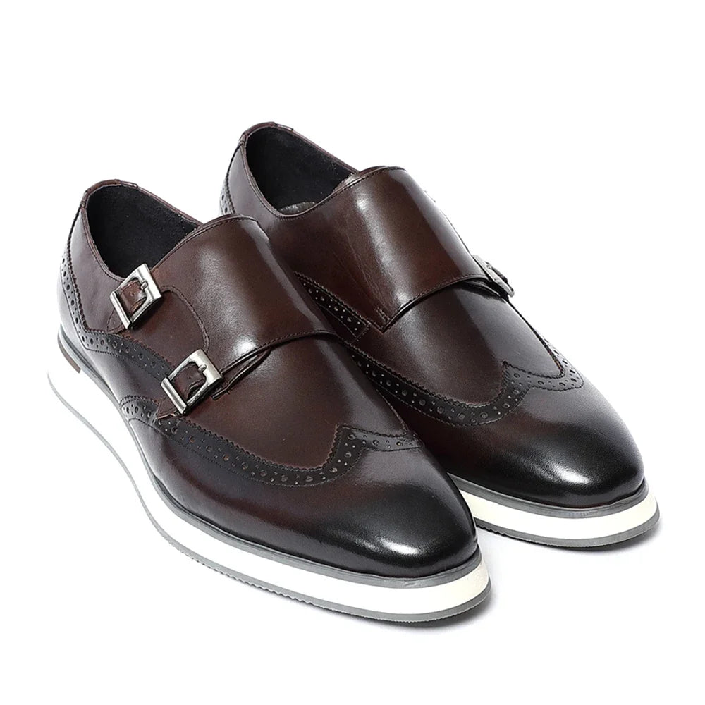 Double Buckle Monk Strap Shoes