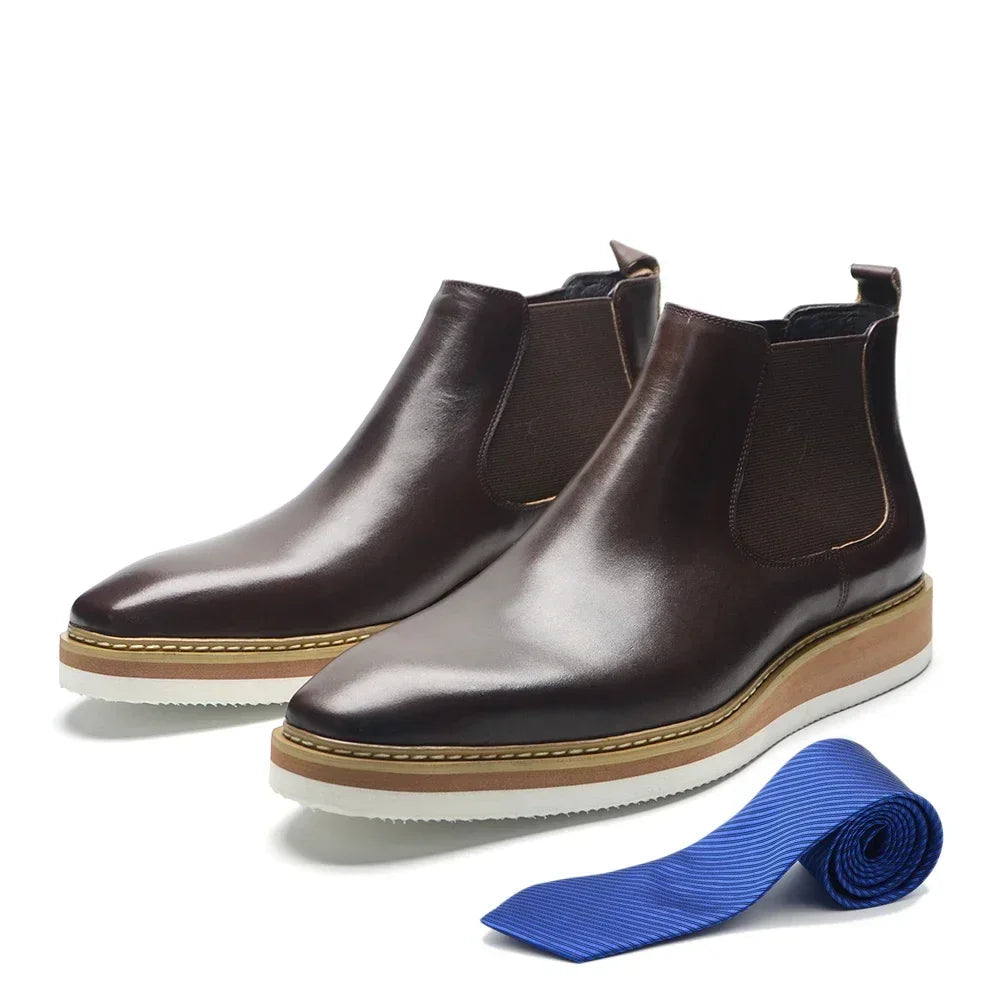 Slip-On Genuine Leather Men's Chelsea Boots