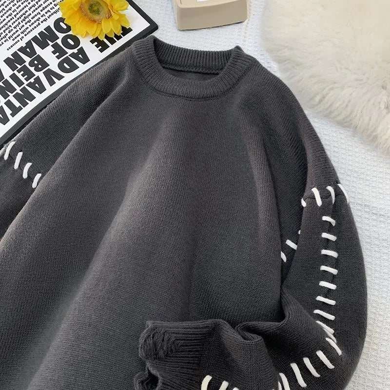 Patchwork Stitches on Sleeve Style Sweater