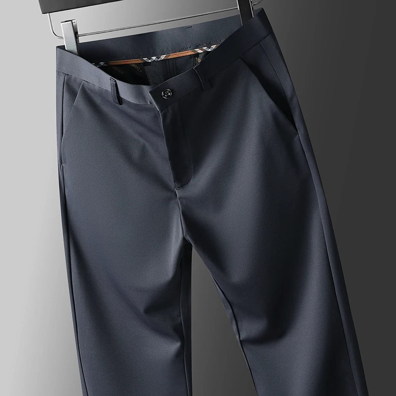 Casual Elastic Solid Striaght Pants
