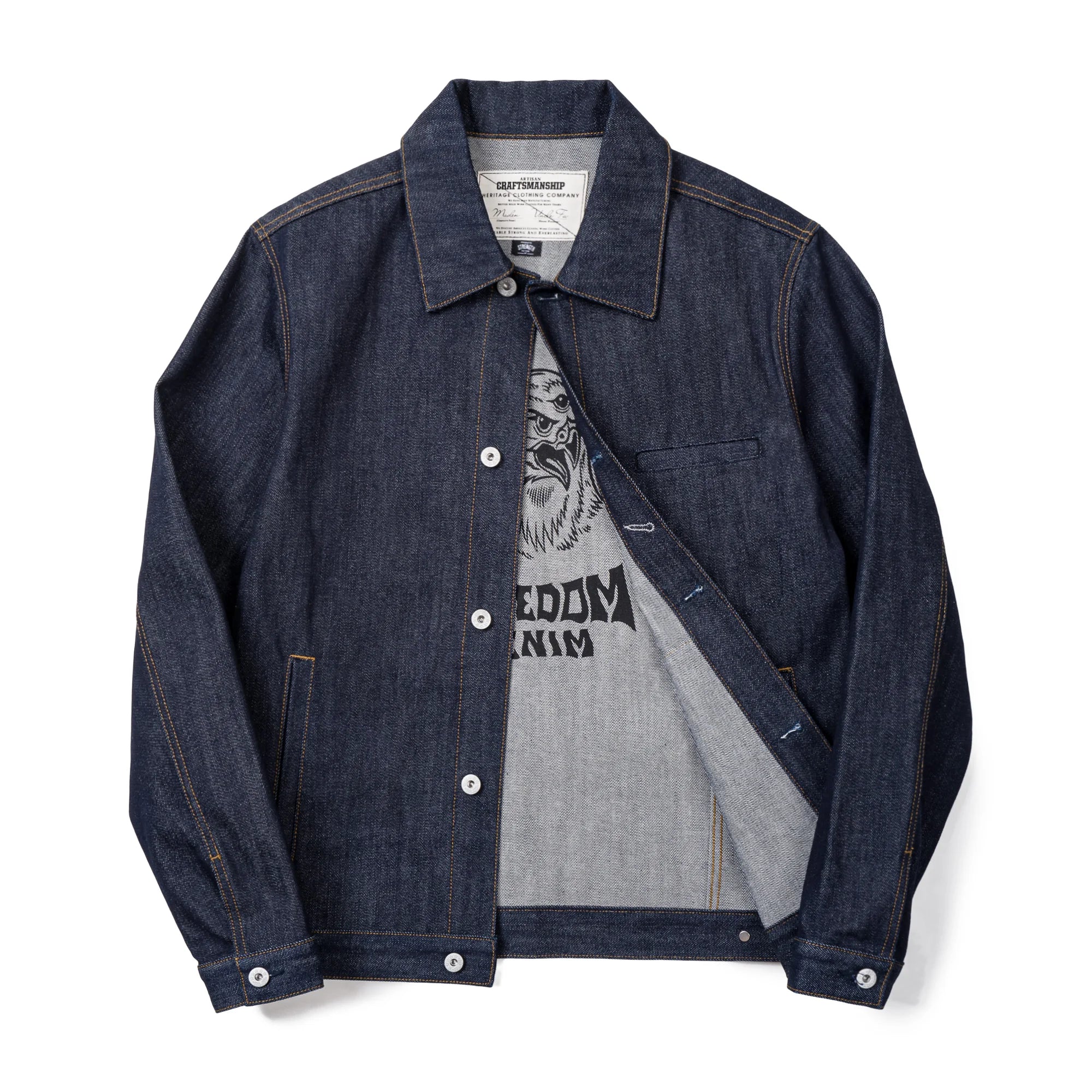 Retro Printed Inside Men Denim Jacket