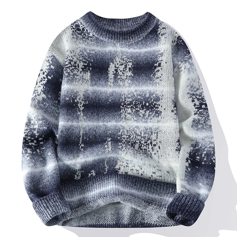 Gradient Tie-Dye Knit Top Loose Fit Sweater