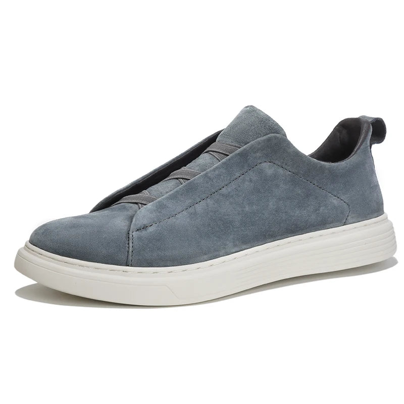 Cross-Tie Slip-On Suede Sneakers