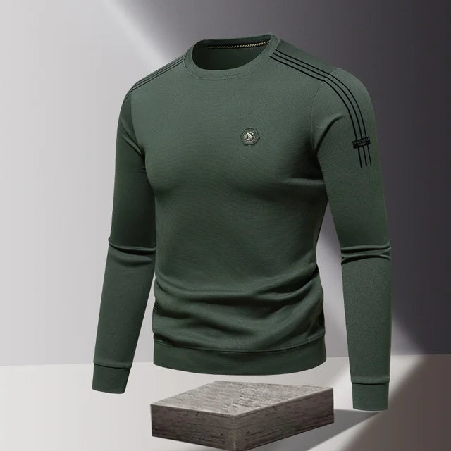 Casual Striped Shoulder Long Sleeve T-Shirt