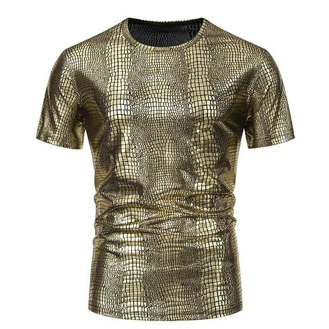 Solid Shiny Snake Pattern T-Shirt