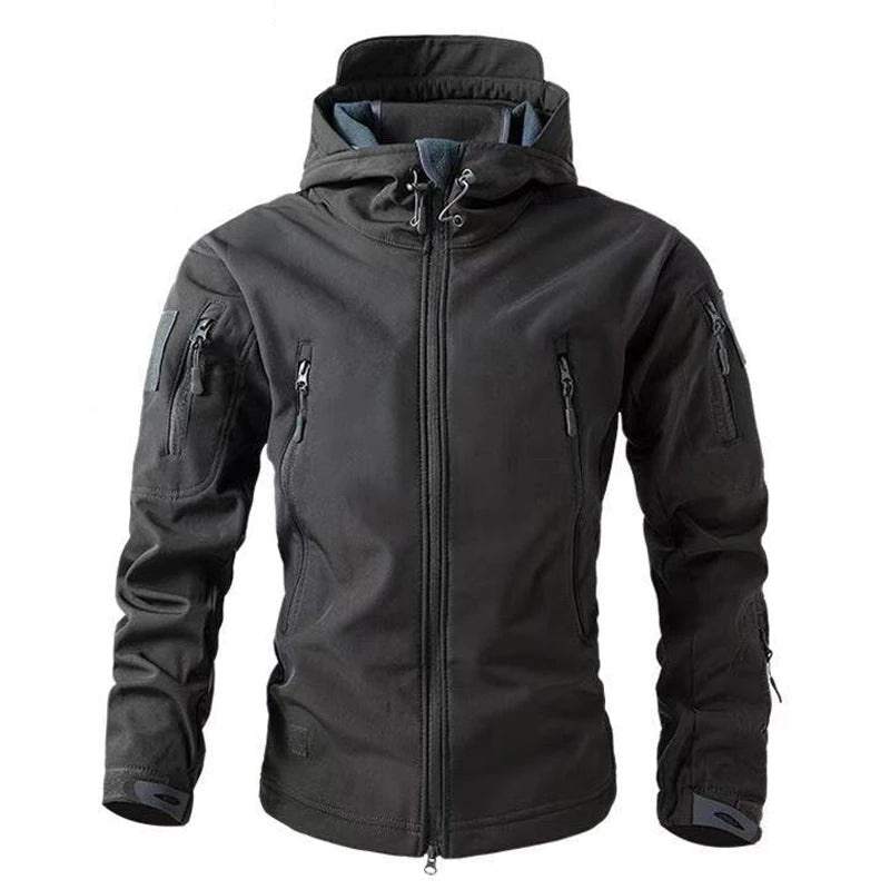 Solid Color Sport Cargo Men's Jacket