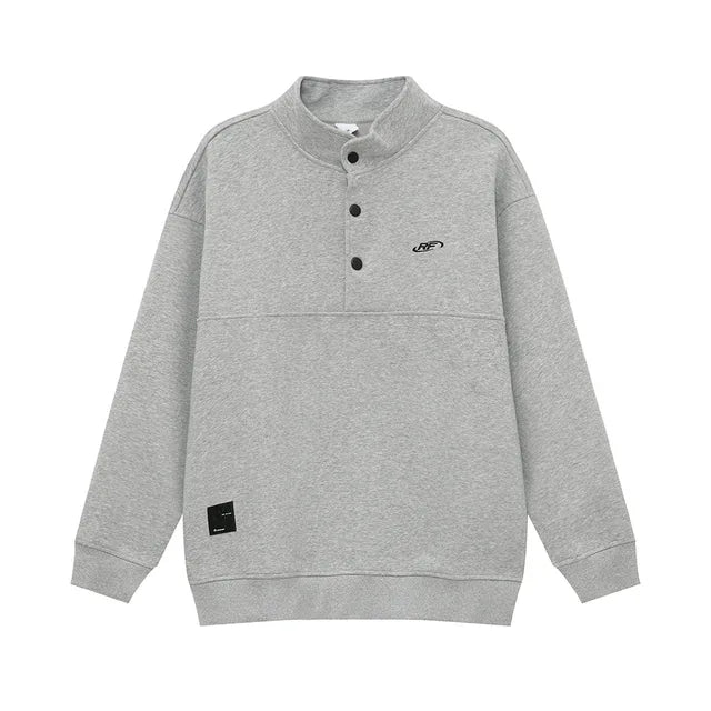 Stand Collar Letter Embroidery Sweater