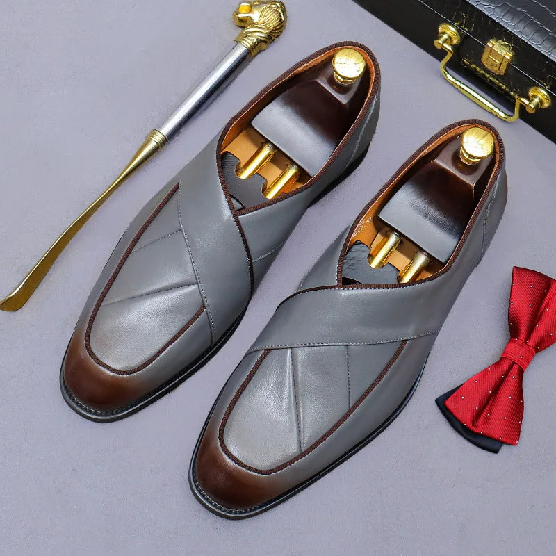 Criss-Cross Classic Leather Loafers