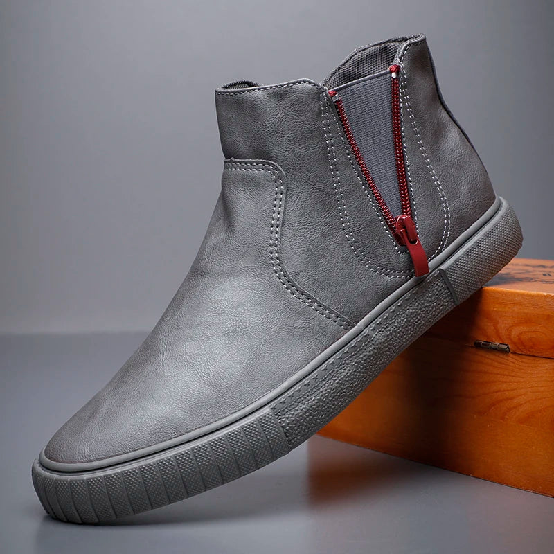 Casual Fashion Leather High Top Boots