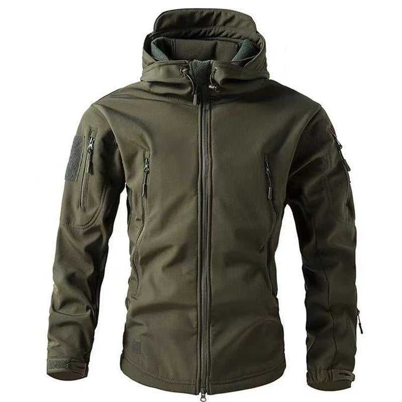 Solid Color Sport Cargo Men's Jacket