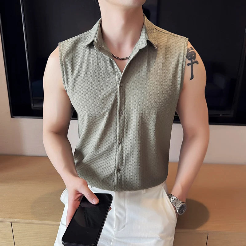 Ice Silk Waffle Breathable Vest