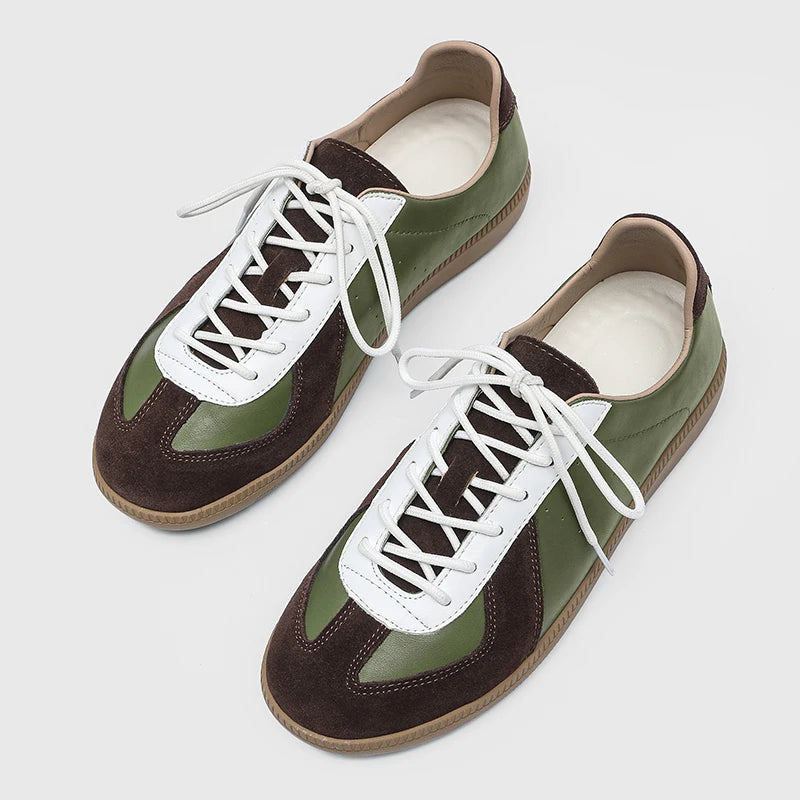 Clean Contrast Lace-Up Sneakers