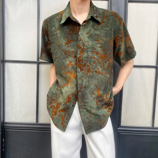 Short-Sleeved Cotton Jacquard Shirt