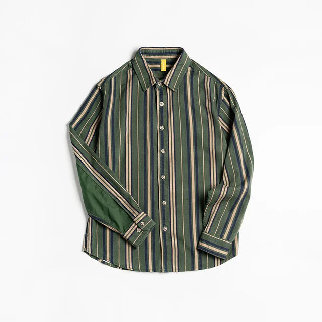 Vintage Vertical Striped Cotton Shirt