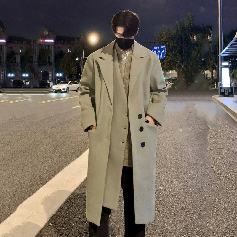 Irregular Woolen Fake Two Pieces Coat