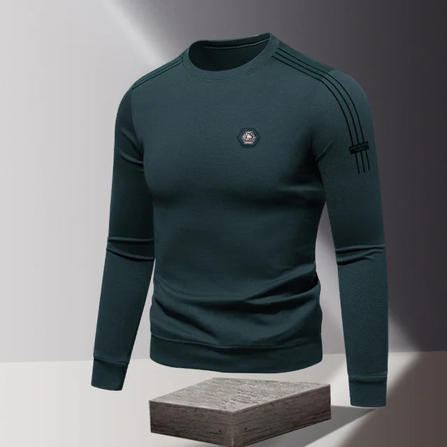 Casual Striped Shoulder Long Sleeve T-Shirt