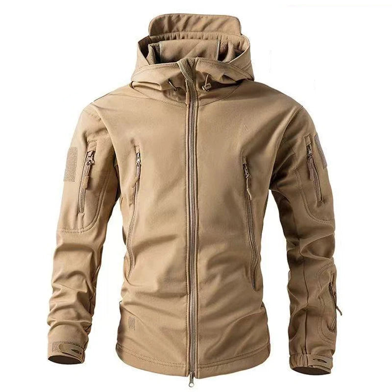 Solid Color Sport Cargo Men's Jacket