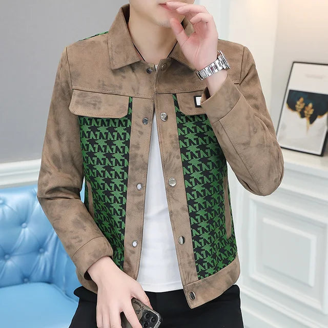 Fashion Patchwork Geometric Design Jacket
