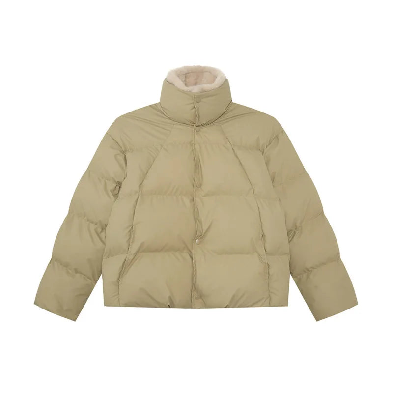 Fake Two-piece Style Single Breasted Parka