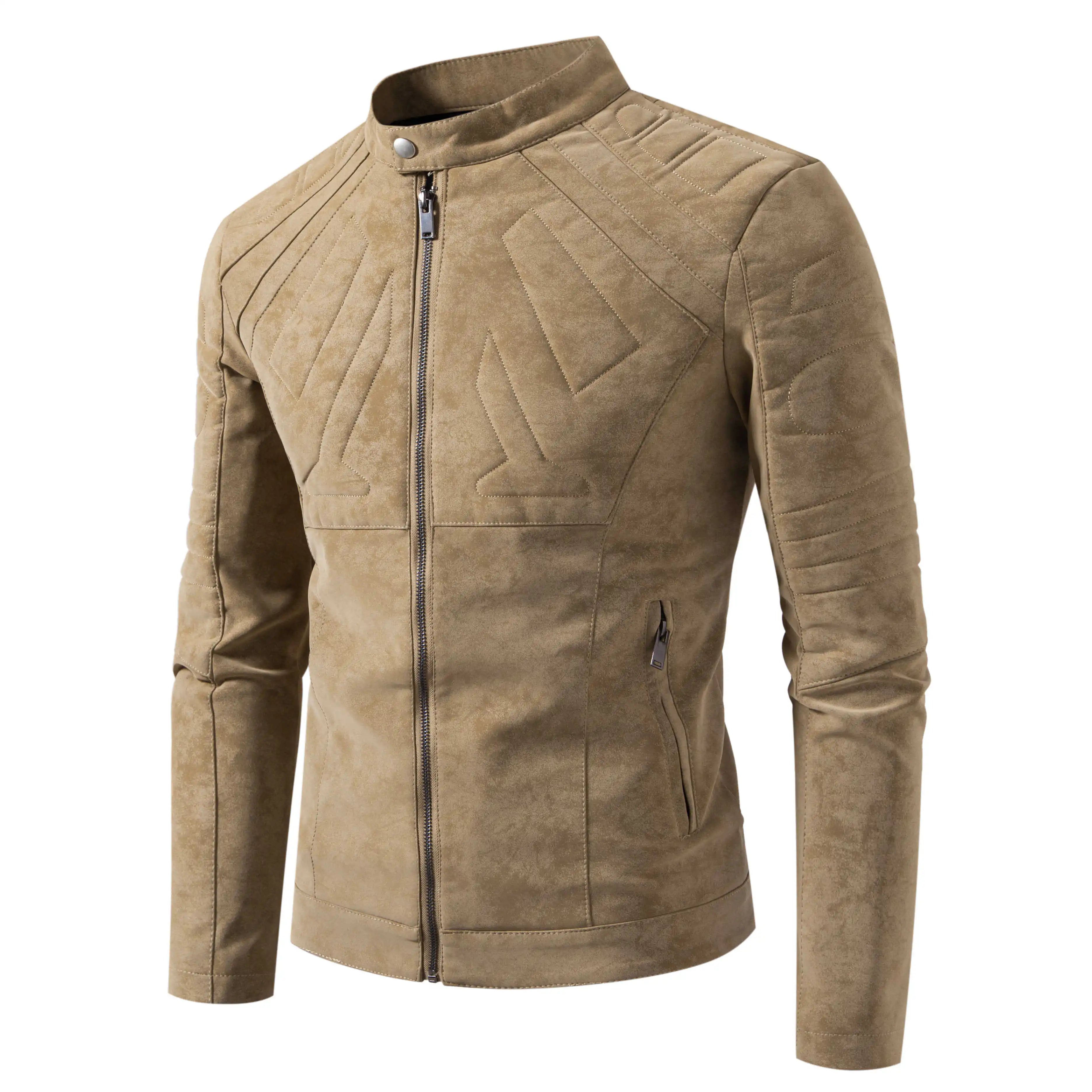 Stand Collar Metal Zipper Moto Jacket