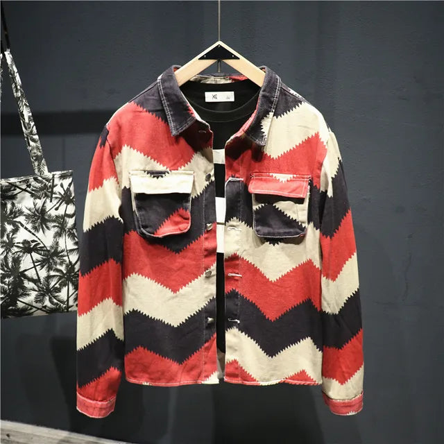 Geometric Zig-Zag Cotton Jacket