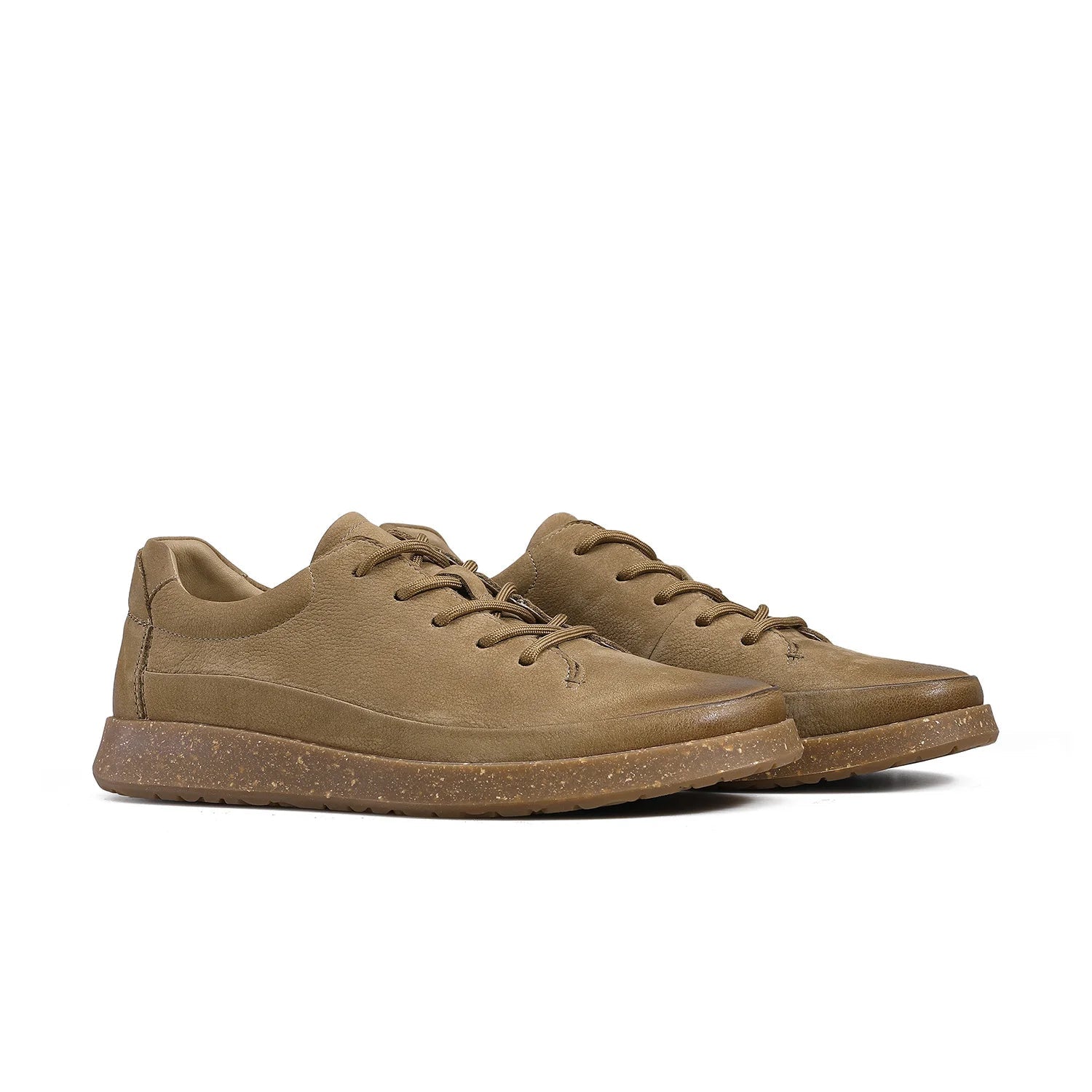 Retro Brown Solid Leather Sneakers