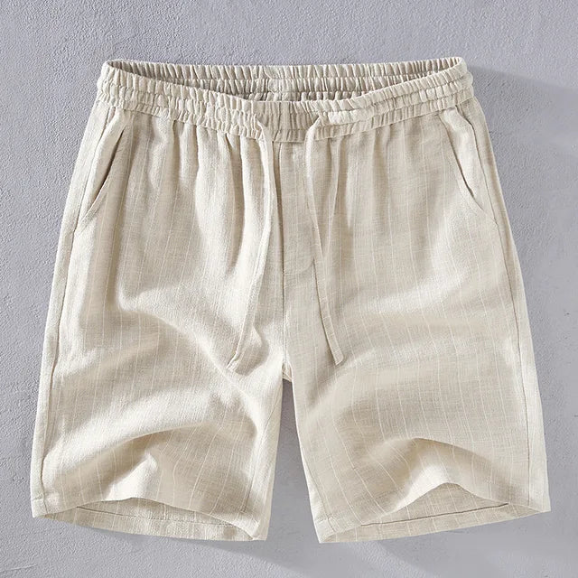 Cotton Linen Striped Beach Shorts