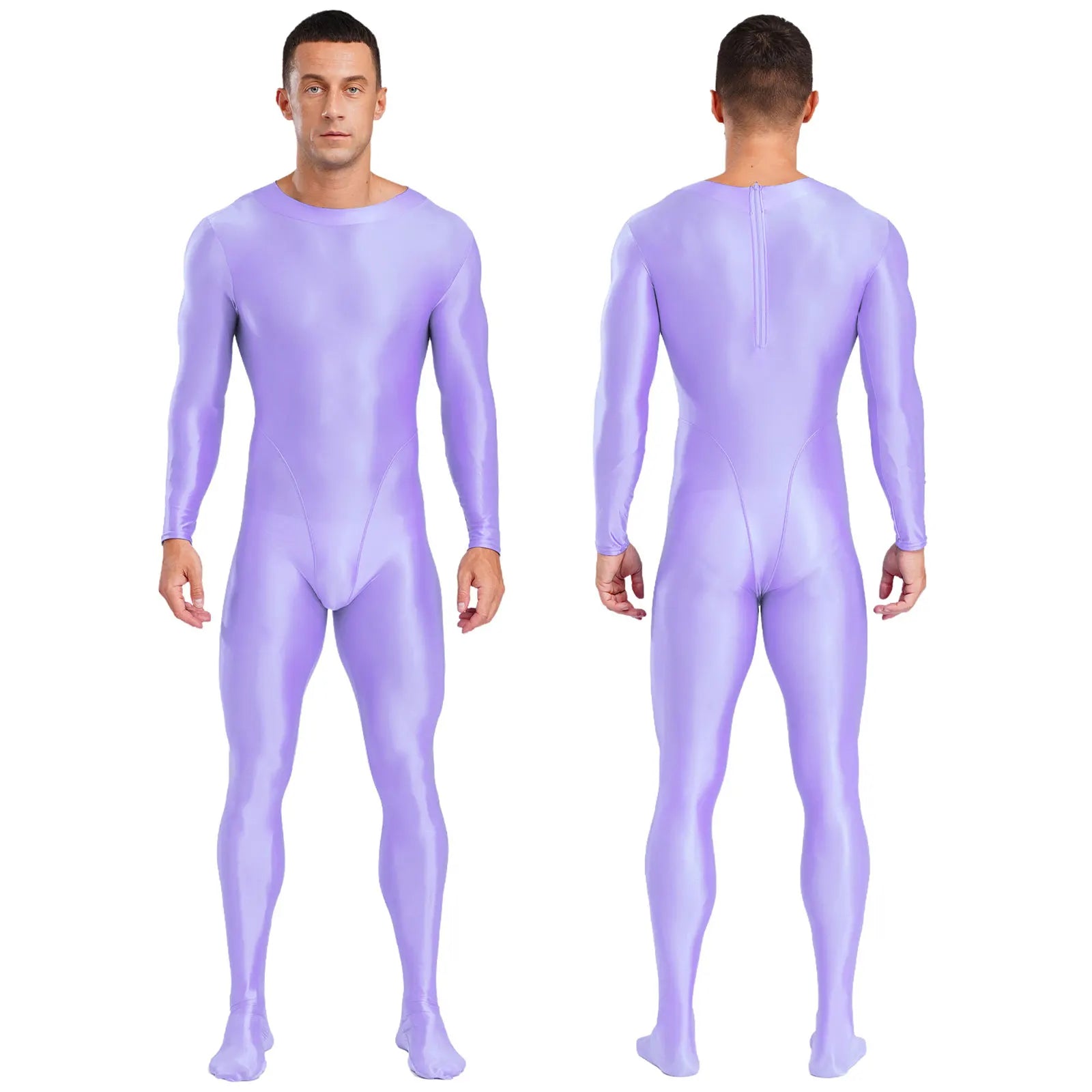 Long Sleeve Smooth Glossy Jumpsuit