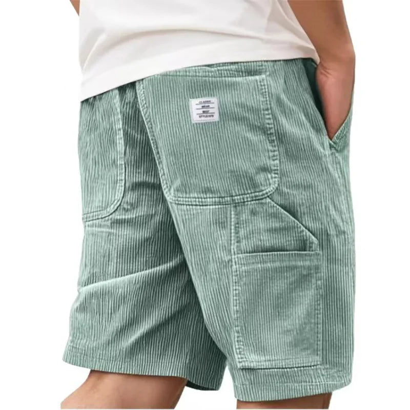 Casual Corduroy Loose Style Shorts