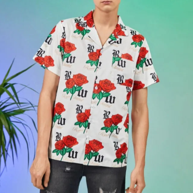 Summer Floral Letter Print Shirt
