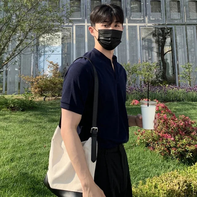 Casual V-neck Solid Color Chic T-Shirt