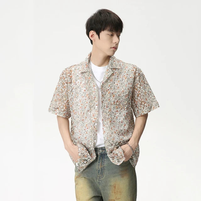 Fashion Loose Thin Floral Shirt