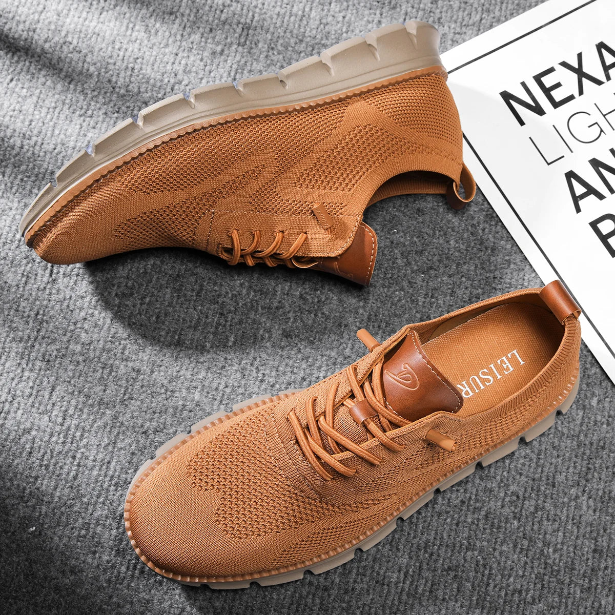 Solid Mesh Breathable Lace-Up Sneakers